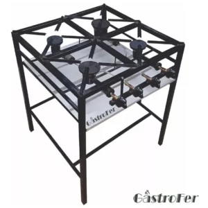 #105_Anafe Industrial Gastrofer Estructural 4 Hornallas Con Base; a Gas