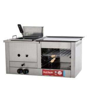 #205_Carlitera Multiple Sol Real; Plancha bifera y Freidora 7 litros; Multigas