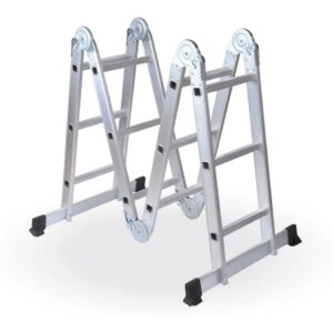 #5031_Escalera Multifunción Aluminio Articulada Plegable; 3,47 metros; 12 escalones en 4 tramos; hasta 150 Kg