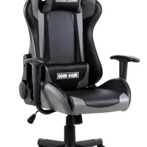#4603_Silla de escritorio Good Game Pro; tapizado cuero sintético; negra y gris; límite de Peso recomendado: 130 Kg